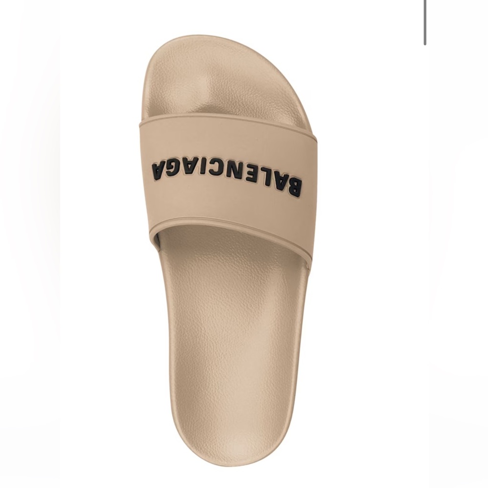 Balenciaga pool slide sandals in beige. Size 10 never worn
